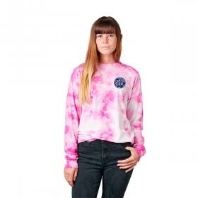 Santa Cruz Women's Dot Splatter Long Sleeve Boyfriend T-Shirt - Hibiscus Cloud
