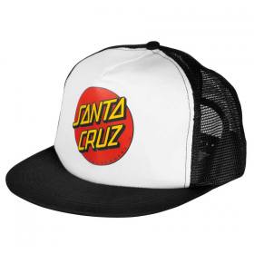 Santa Cruz Classic Dot Mesh Trucker Hat - Black/White