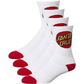 Santa Cruz Cruz Youth Crew Socks - White 4 Pairs