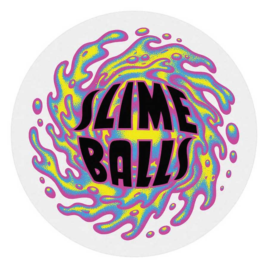 slime balls puff balls blue yellow 3in x 3in sticker - Studio Skate Supply