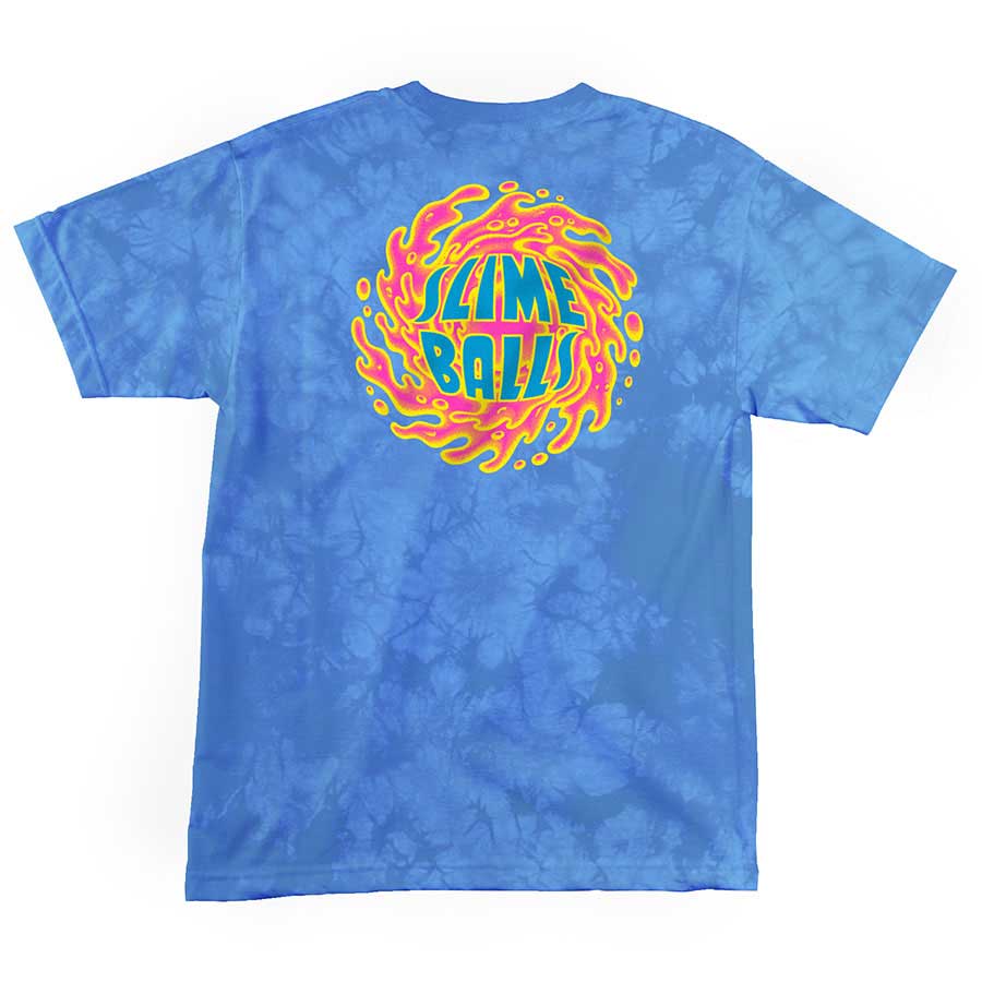 Slime Balls Wheels Logo T Shirt Neon Blue Crystal Socal Skateshop