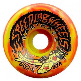 65mm 97a Speedlab Kamikaze Wheels - Red/Yellow Swirl