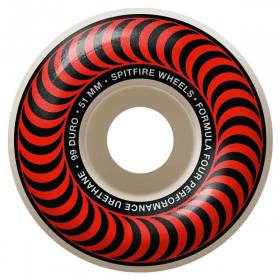 51mm 99a Spitfire Formula Four Classic Wheels - Red Graphic
