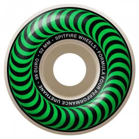 52mm 99a Spitfire Formula Four Classic Wheels - Green Graphic