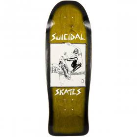 10.125x30.5 Suicidal Skates Pool Skater 1983 Re-Issue Deck - Yellow Stain/Black Fade