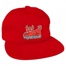 Toy Machine Devil Cat Unstructured Snapback Hat - Red