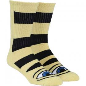 Toy Machine Sect Eye Big Stripe Crew Socks - Camel