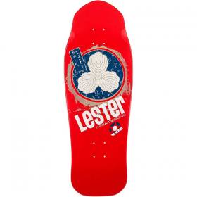 10.5x30.25 Tracker Trucks Lester Kasai Oak Leaf Re-Issue Deck - Red Dip