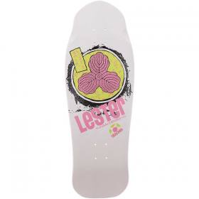 10.5x30.25 Tracker Trucks Lester Kasai Oak Leaf Re-Issue Deck - White Dip
