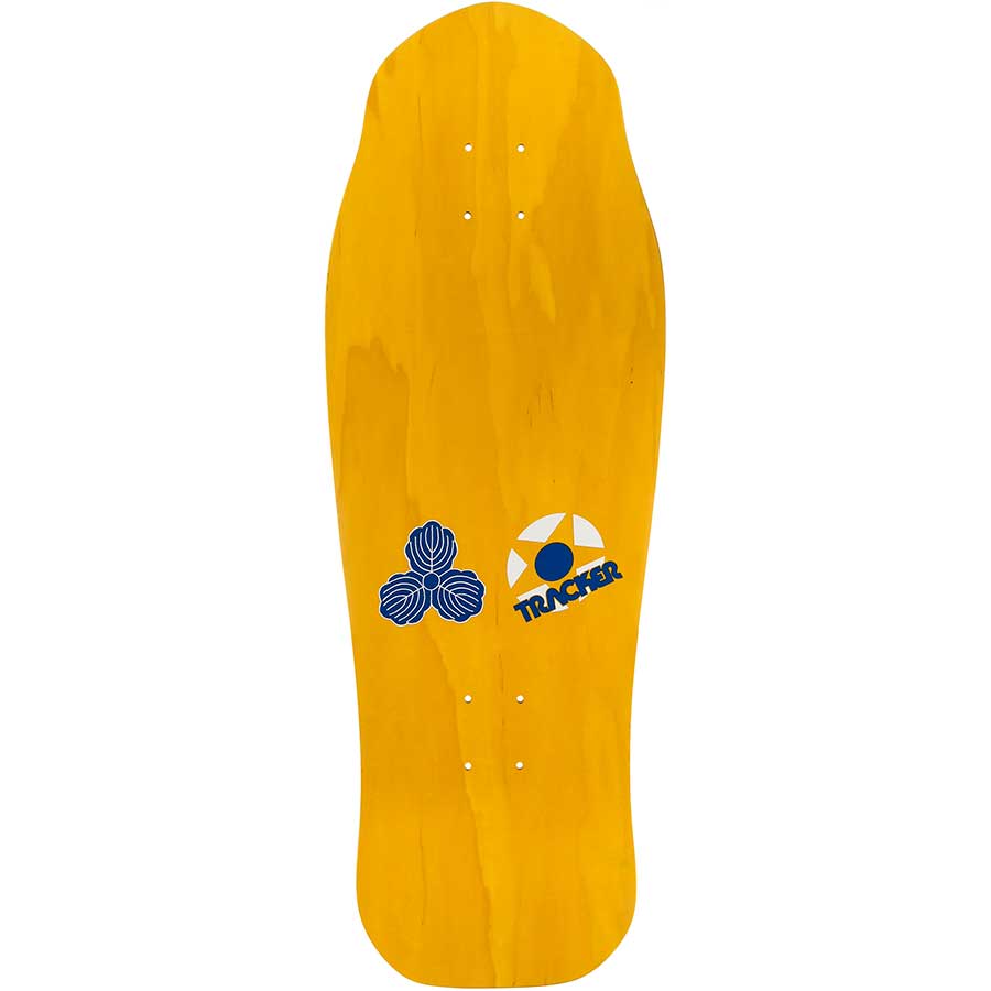 10.5x30.25 Tracker Trucks Lester Kasai Oak Leaf Re-Issue Deck - Yellow Stain