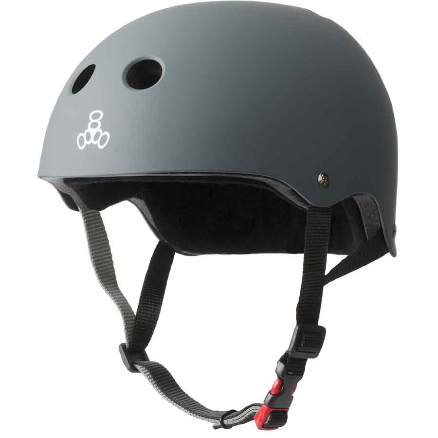 X-Small Triple Eight Sweatsaver Liner Skateboarding Helmet All Black Rubber