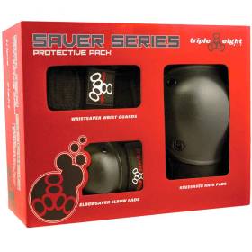 Triple 8 Saver 3-Pack Pad Set - Black