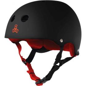 Triple 8 Sweatsaver Helmet - Black Rubber/Red Liner