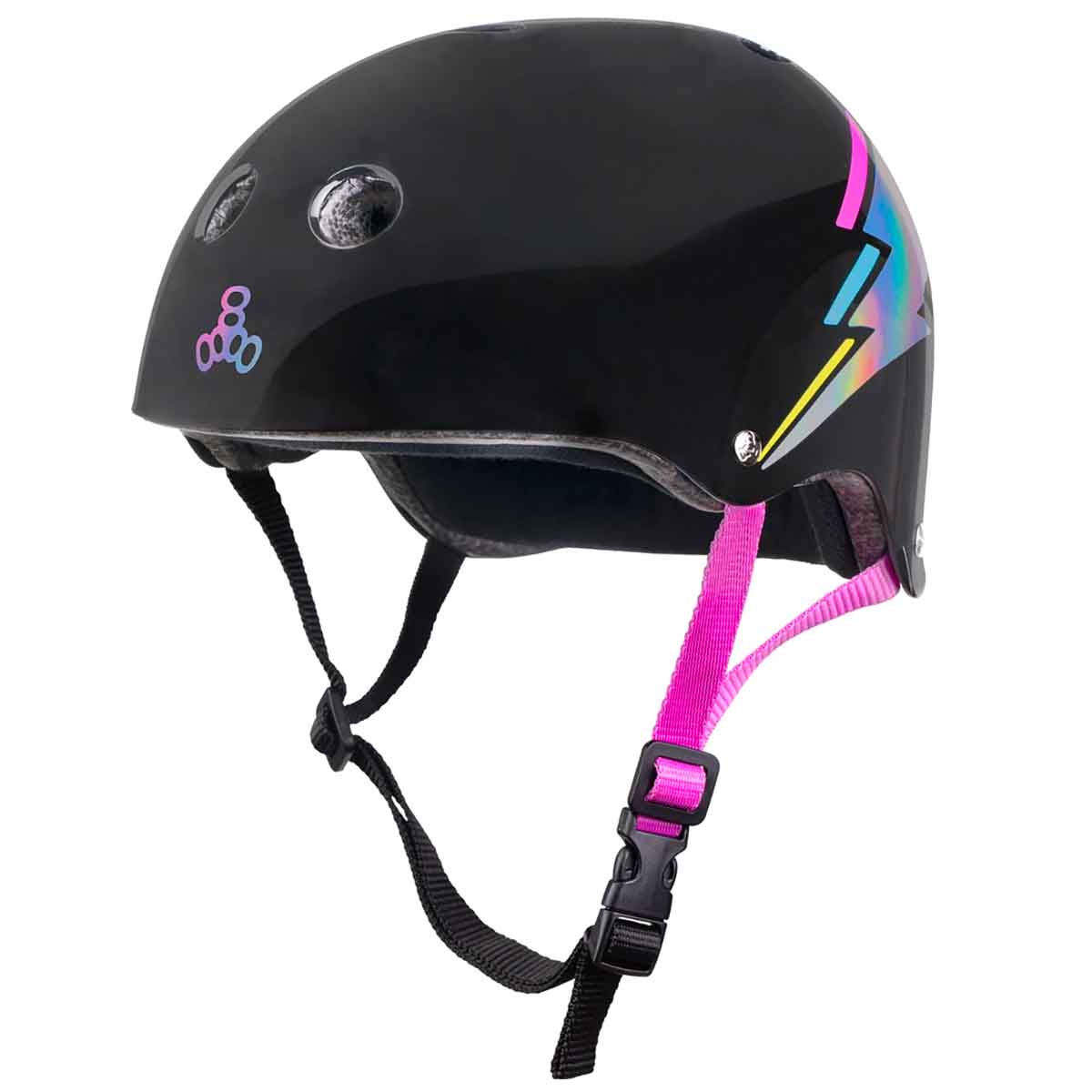 Triple 8 The Certified Sweatsaver Helmet - Black Hologram | SoCal Skateshop