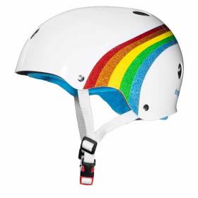 Triple 8 THE Certified Sweatsaver Helmet  - White/Rainbow Sparkle