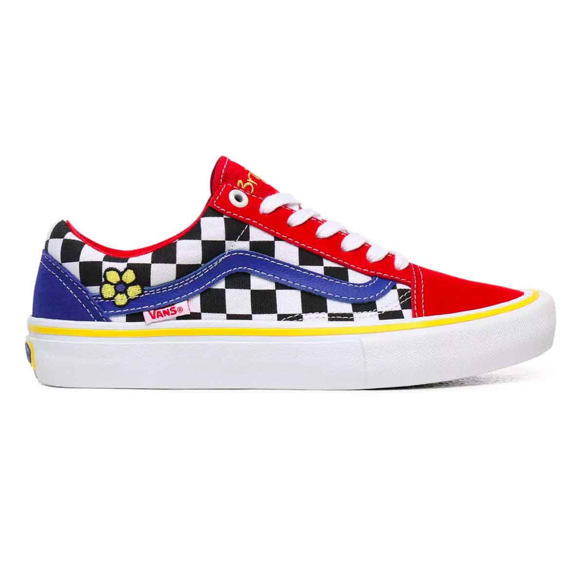 red blue checkered vans