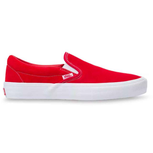 Vans Slip On Pro Suede Shoes Red White Socal Skateshop