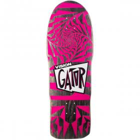 10.25x30.5 Vision Gator 2 Concave Re-Issue Deck - Black Stain/Pink Yellow Fade