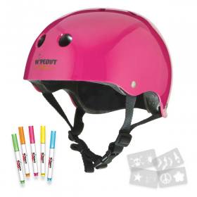 Wipeout Dry Erase Dual Certified Helmet - Neon Pink