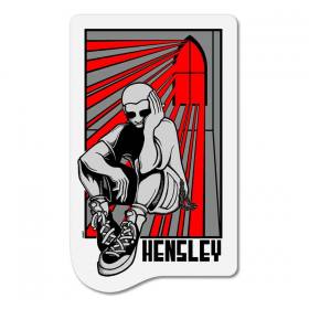 H-Street Matt Hensley Stained Glass Sticker - Red 5.5" x 3.3"