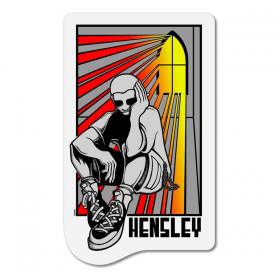 H-Street Matt Hensley Stained Glass Sticker - Yellow/Red Fade 5.5" x 3.3"