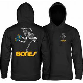 Powell Peralta Skateboarding Skeleton Mid-Weight Pullover Hoodie - Black