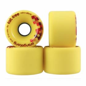 65mm 86a Orangatang Fat Free Freeride Longboard Wheels - Yellow