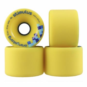 70mm 86a Orangatang Stimulus Freeride Longboard Wheels - Yellow