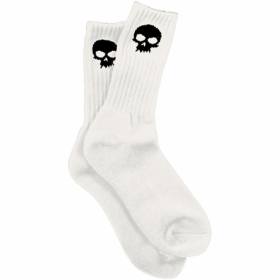 Zero Skull Crew Socks - White