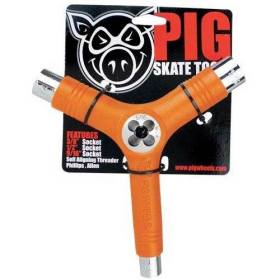 Pig Wheels Tri-Socket Re-Threader Tool - Orange