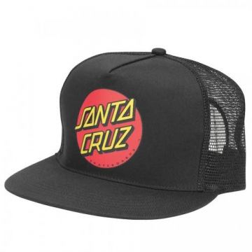 Santa Cruz Classic Dot Mesh Trucker Hat - Black/White | SoCal