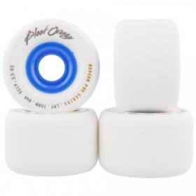 70mm 84a Blood Orange Liam Morgan Longboard Slide Wheels - White/Blue Core