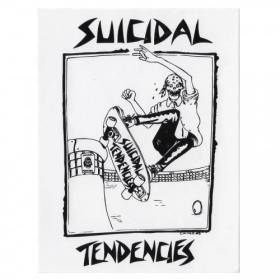 Suicidal Skates - Suicidal Tendencies Pool Skater Sticker - 4.25" White