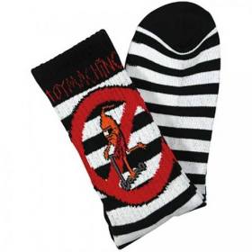 Toy Machine No Scooter Striped Crew Socks - Black/White