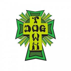 Dogtown Cross Logo Die Cut Sticker - Green Large 3.5" x 4"