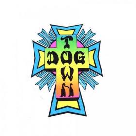 Dogtown Cross Logo Die Cut Sticker - Neon Large 3.5" x 4"