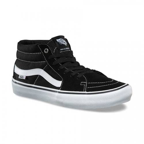 Vans Sk8-Mid Pro Shoes - Black/White ثلاجة  قدم