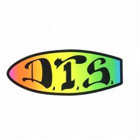 Dogtown DTS Skate Deck Sticker - Medium 1.75" x 4" Neon