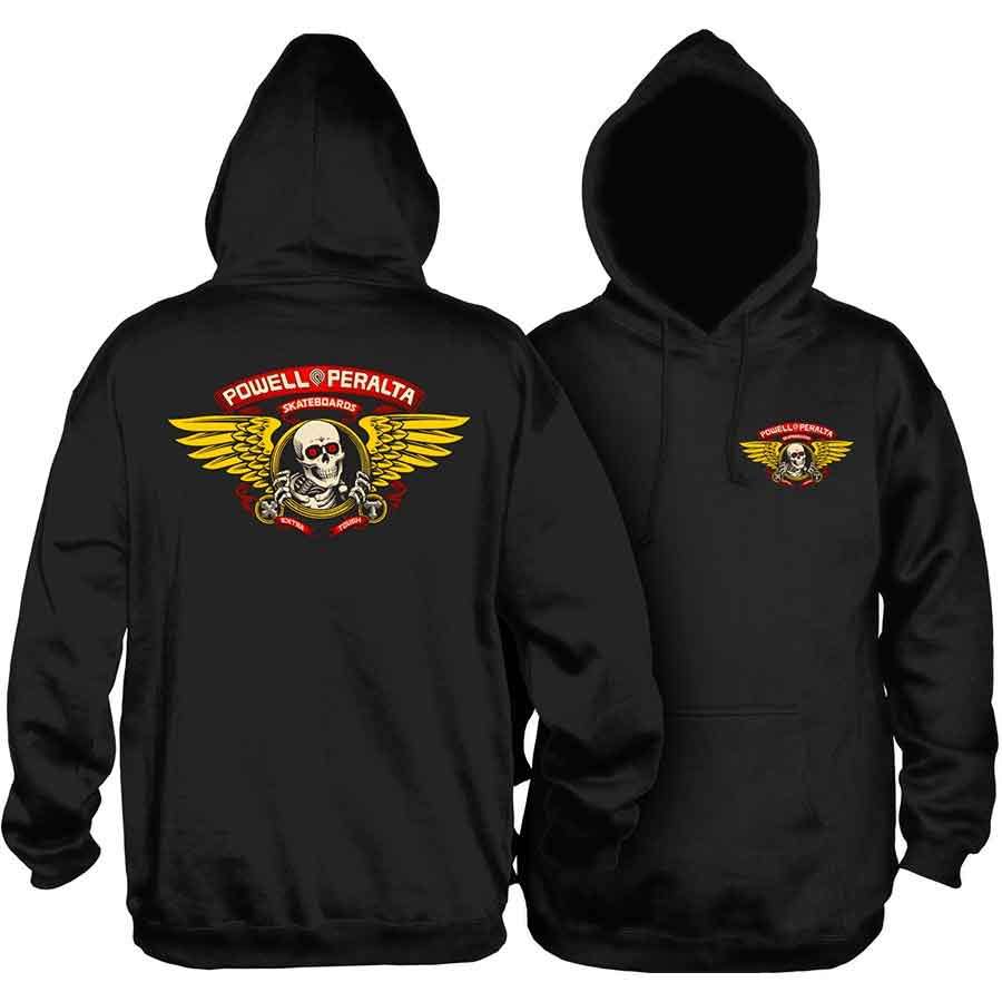 Powell Peralta Winged Ripper Pullover Hoodie - Black | SoCal Skateshop