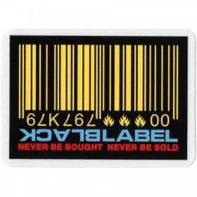 Black Label Barcode Sticker - 3.5" Assorted Colors