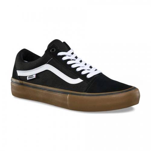 Vans Old Skool Pro Shoes - Black/White/Medium Gum فبل