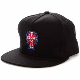 Dogtown Cross Logo Color Snapback Hat - Black
