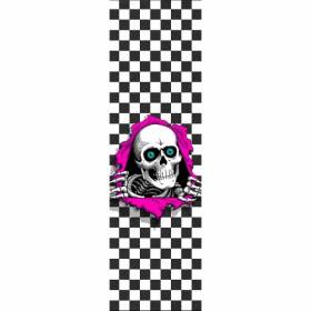 9x33  Powell Peralta Premium Printed Ripper Checker Griptape - White/Black