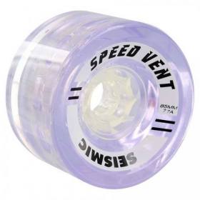 85mm 77a Seismic Speed Vents Longboard Wheels - Crystal Clear Purple