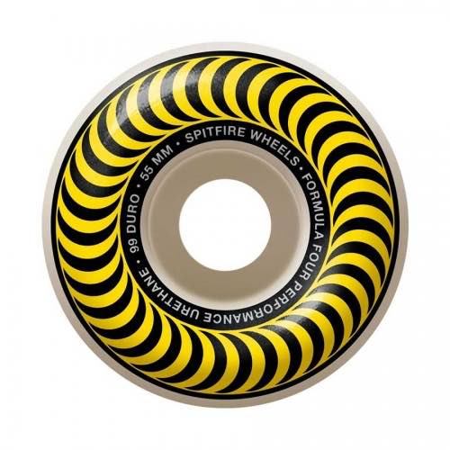 Spitfire Skateboard Wheels F4 Classics 101A Yellow 55mm Bones Reds Bearings 