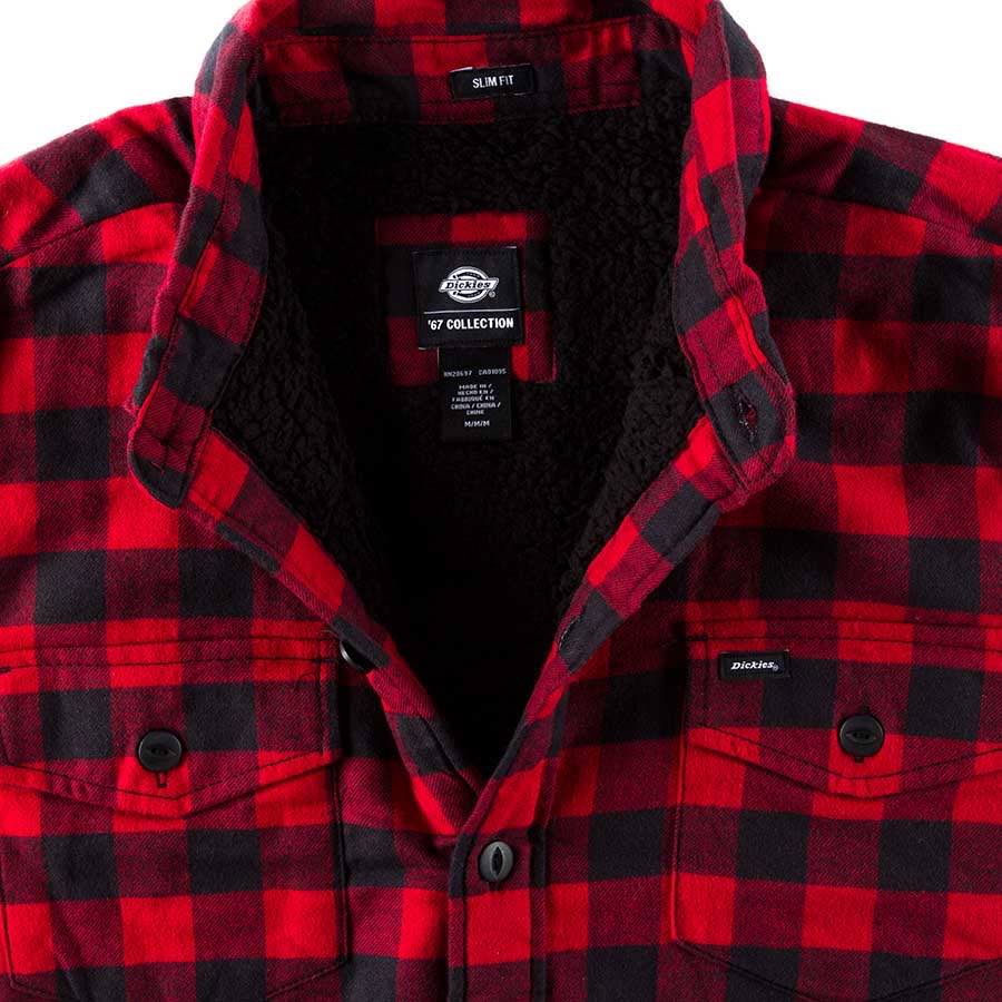 dickies sherpa lined flannel jacket