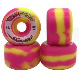 55mm 101a SpeedLab Montana Pool Service (MPS) Wheels - Pink/Yellow Swirl