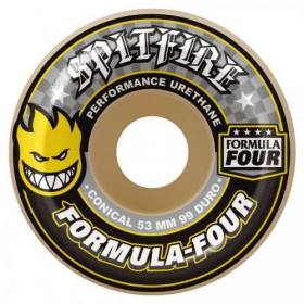 56mm 99a Spitfire Formula Four Conical Wheels - Yellow Print