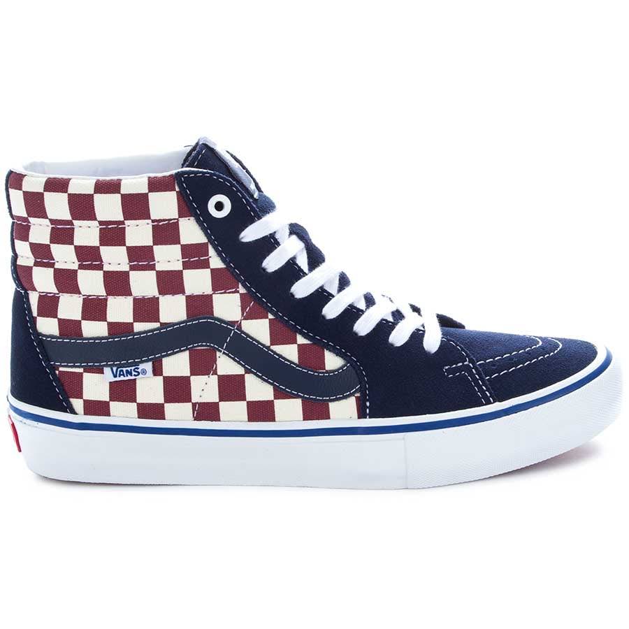 vans sk8 hi dress blue & white skate shoes