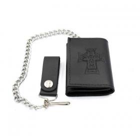 Dogtown Leather Chained Wallet - Small Black